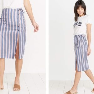 Marine Layer Striped Wrap Skirt